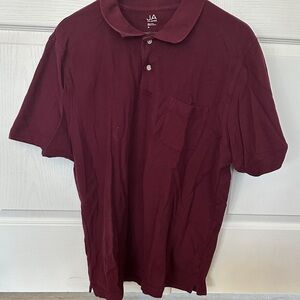 John Ashford Men's Wine Polo Shirt with Chest Pocket